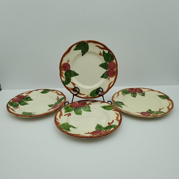 Franciscan Apple Salad Plates Red Apples England Backstamp USA Backstamp - Picture 1 of 12